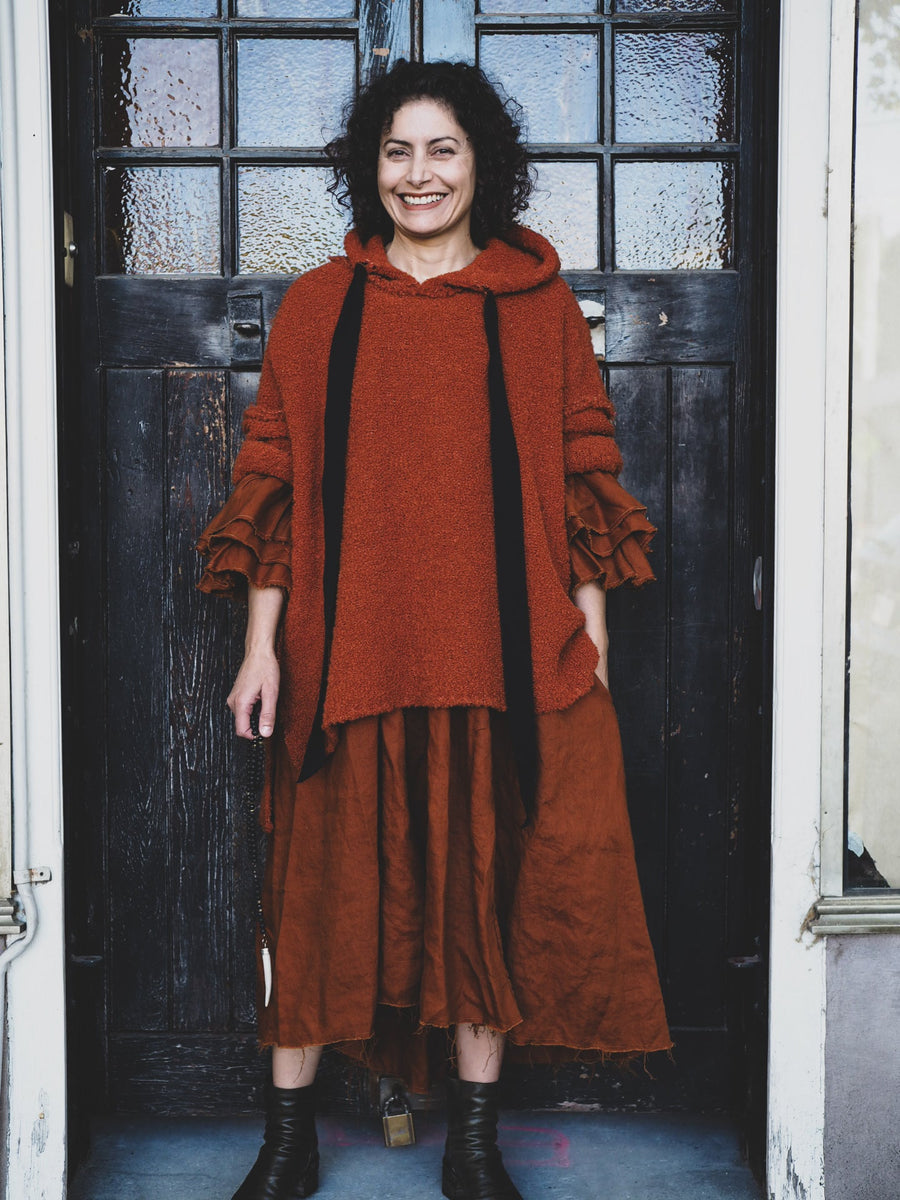 Sloppy Joe Hoodie (Alpaca) - Burnt Orange