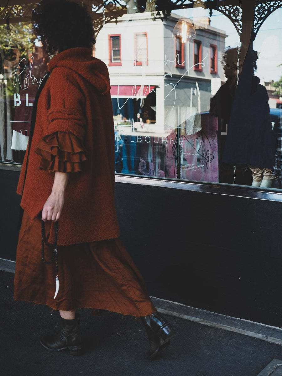 Sloppy Joe Hoodie (Alpaca) - Burnt Orange