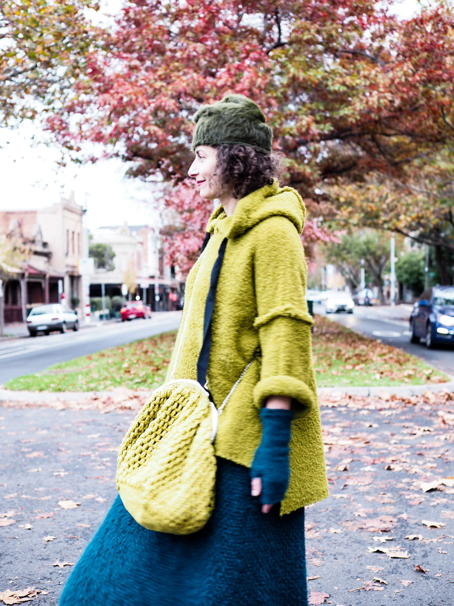 Chartreuse alpaca hoody