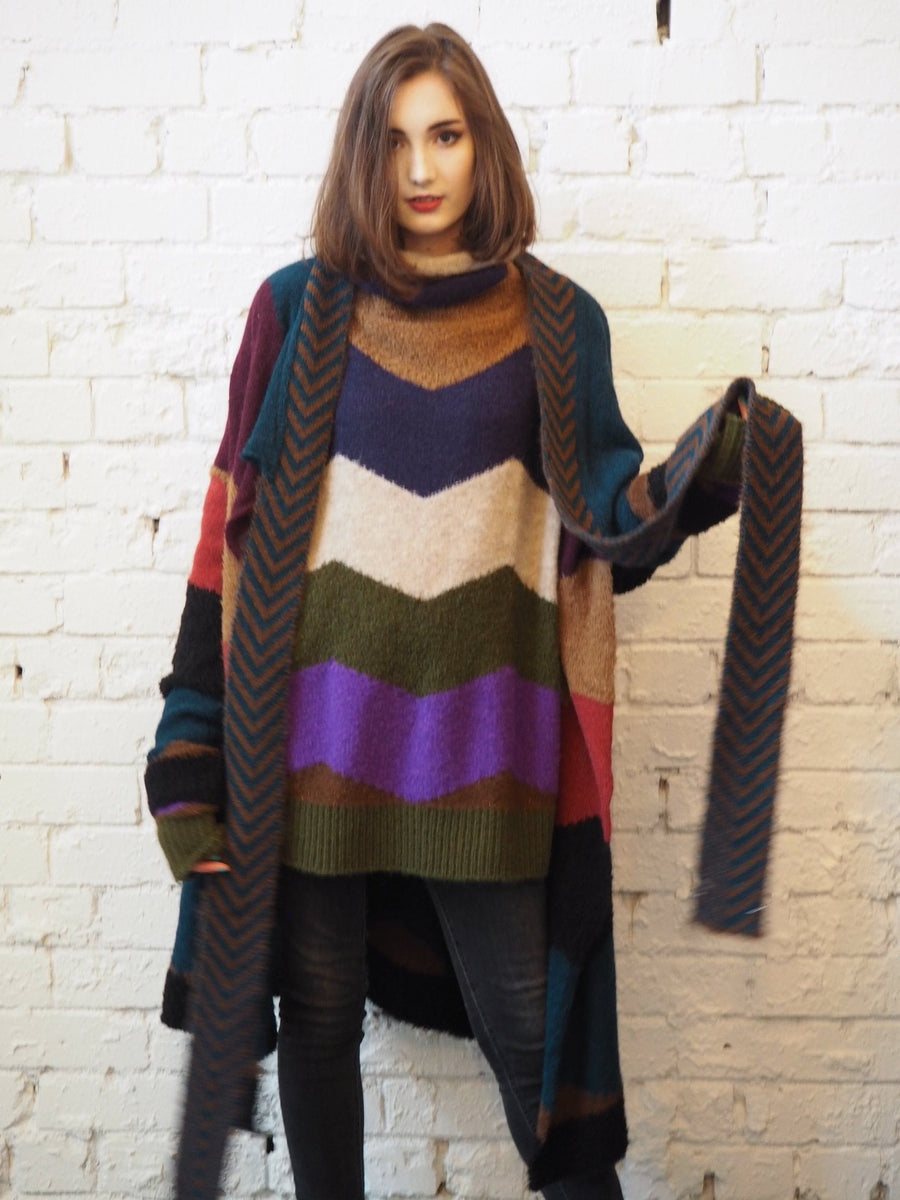 Amano Chevron Alpaca Knit Sweater