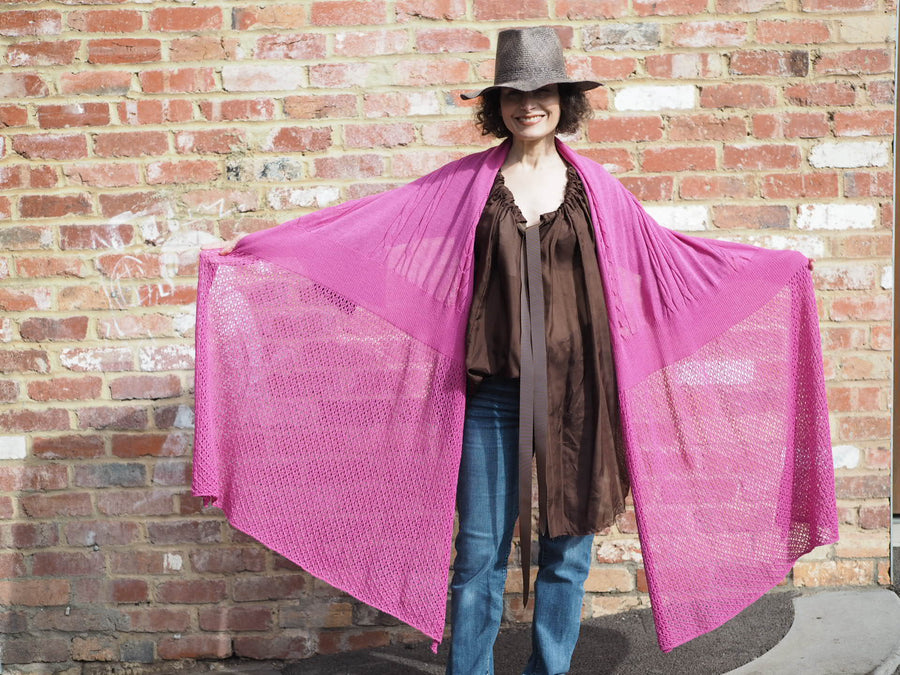 Baby Alpaca Oversize Wrap -Pink