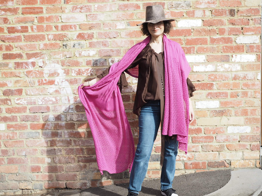 Baby Alpaca Oversize Wrap -Pink