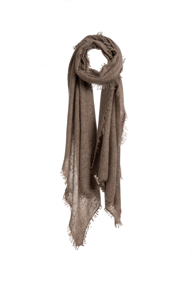 Open Knitted Shawl Plain ( Baby Cashmere ) Spice