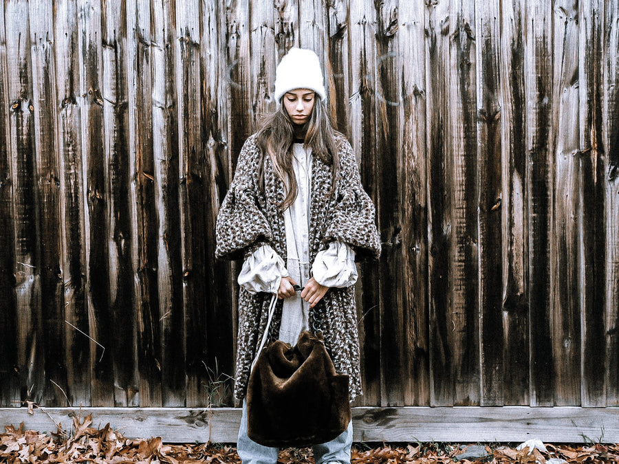 Balloon Sleeve Coatigan (Alpaca) - Forest