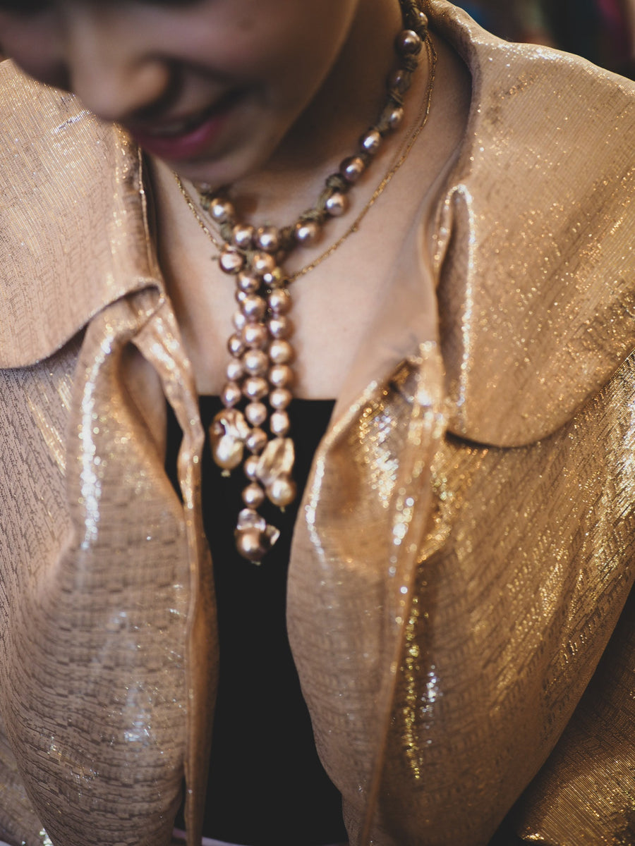 Short Cluster Pearl Necklace  - Ivory