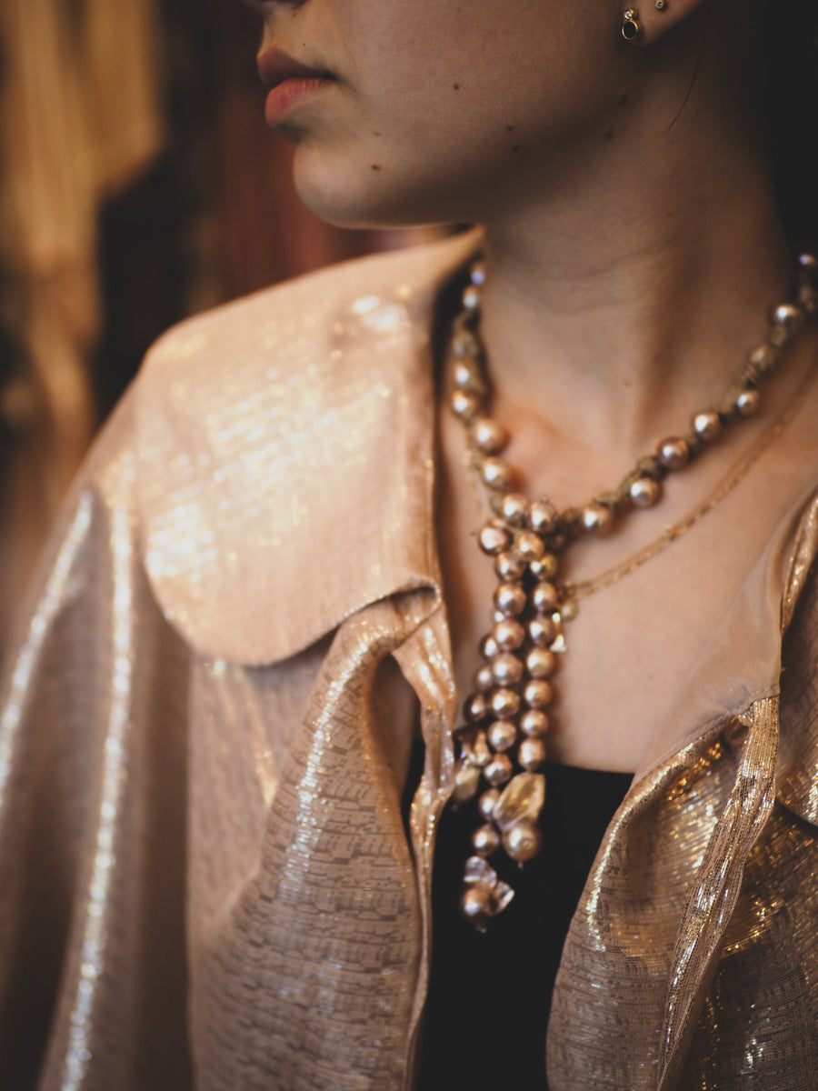 Short Cluster Pearl Necklace  - Ivory