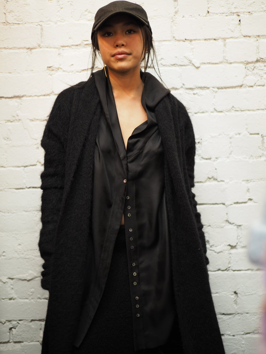 Shawl Collar Luxe Cardi (Alpaca) - Snow