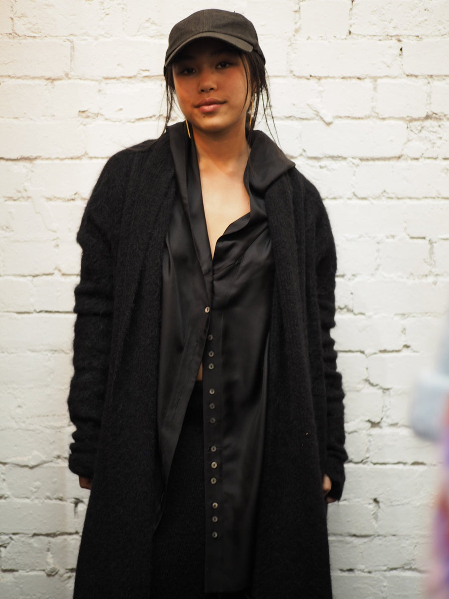 Shawl Collar Luxe Cardi (Alpaca) - Snow