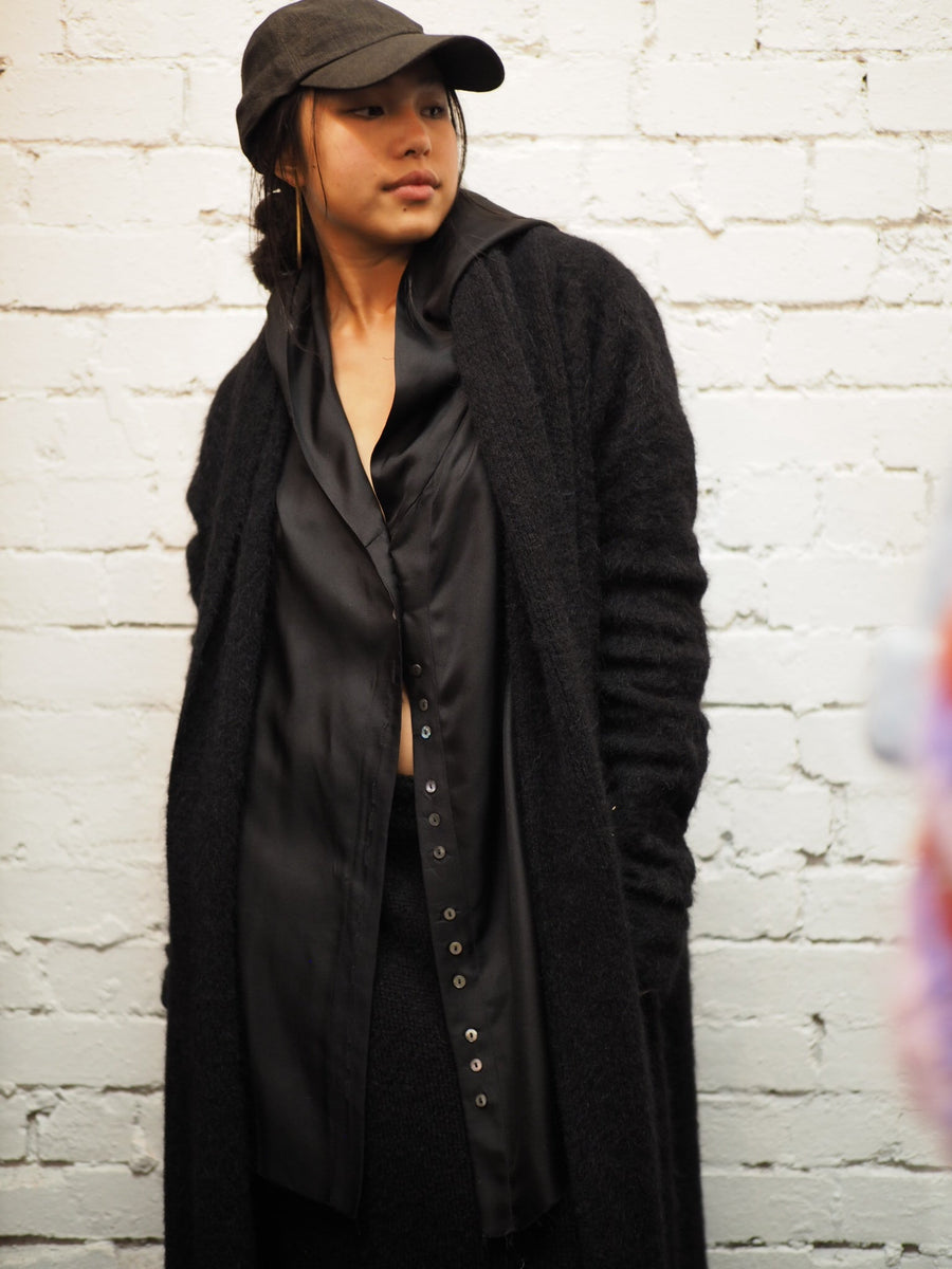 Shawl Collar Luxe Cardi (Alpaca) - Snow