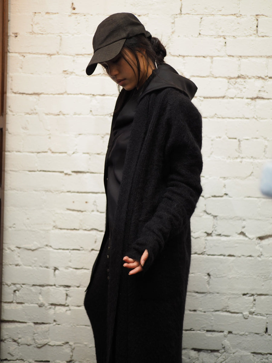 Shawl Collar Luxe Cardi (Alpaca) - Snow