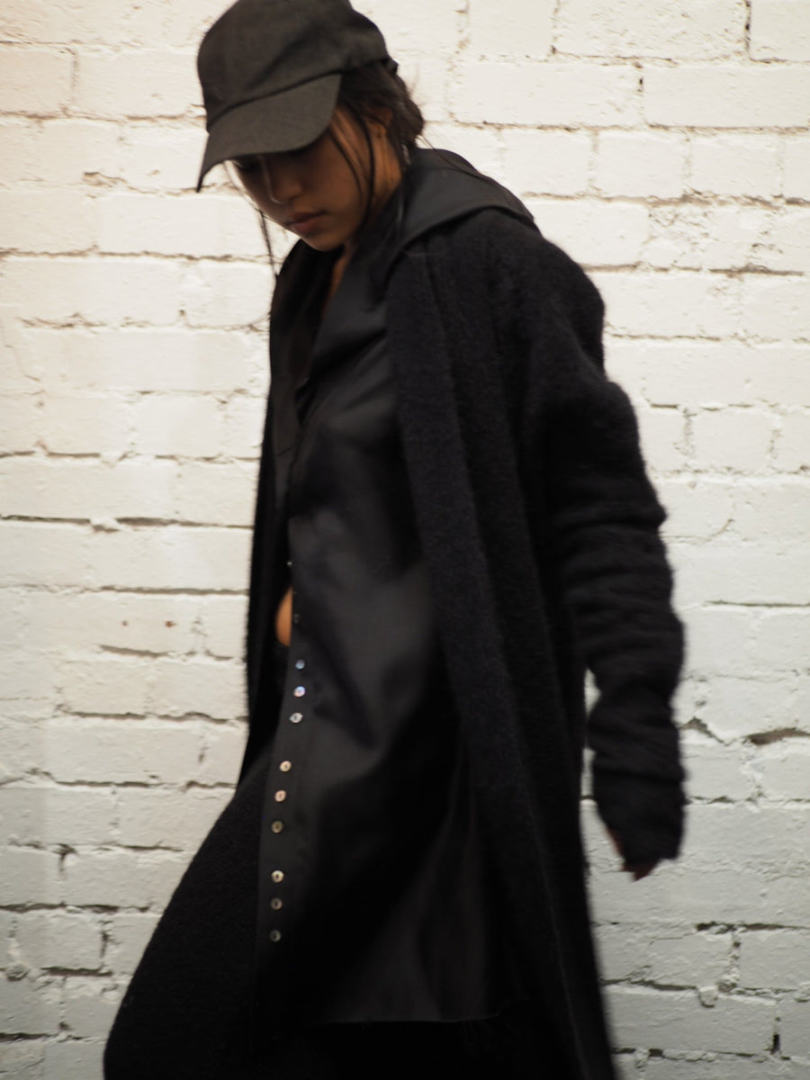 Shawl Collar Luxe Cardi (Alpaca) - Snow
