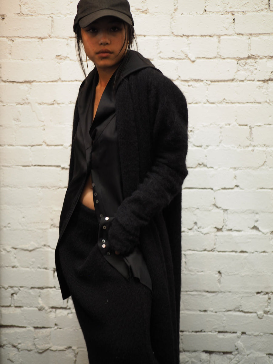 Shawl Collar Luxe Cardi (Alpaca) - Snow