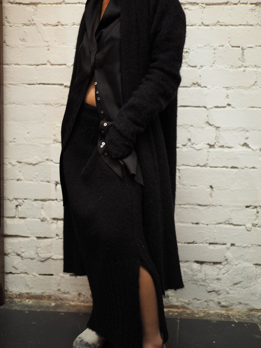 Shawl Collar Luxe Cardi (Alpaca) - Snow