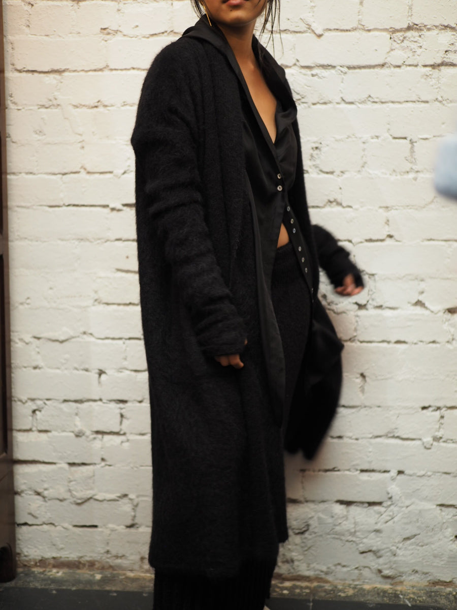 Shawl Collar Luxe Cardi (Alpaca) - Snow