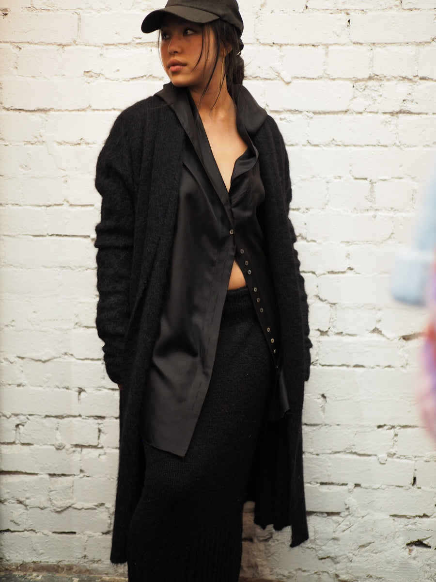 Shawl Collar Luxe Cardi (Alpaca) - Snow