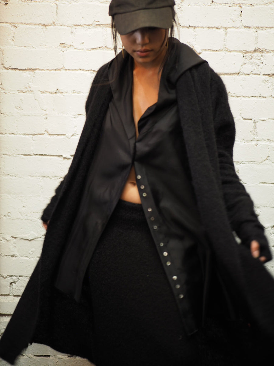 Shawl Collar Luxe Cardi (Alpaca) - Snow