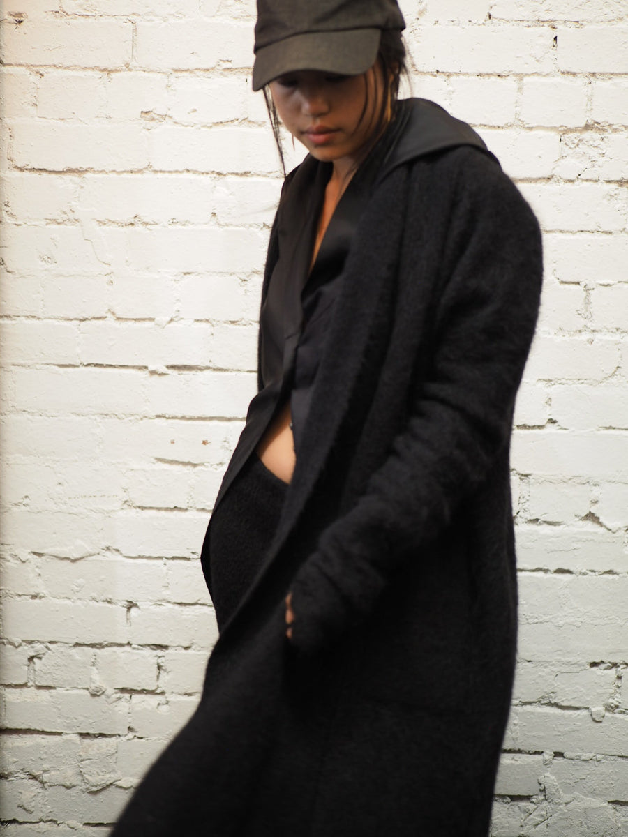 Shawl Collar Luxe Cardi (Alpaca) - Snow