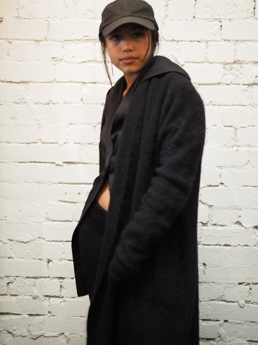 Shawl Collar Luxe Cardi (Alpaca) - Snow