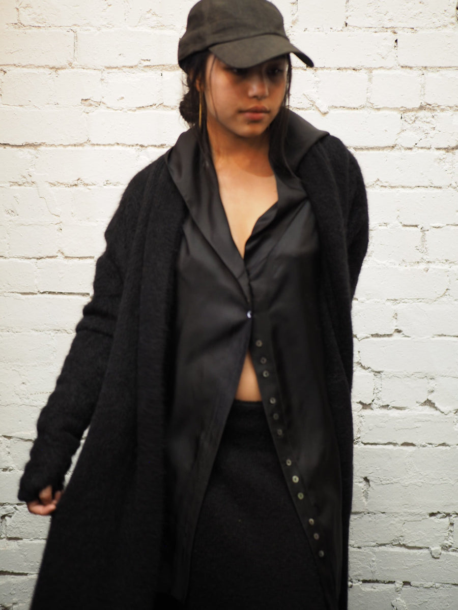 Shawl Collar Luxe Cardi (Alpaca) - Snow