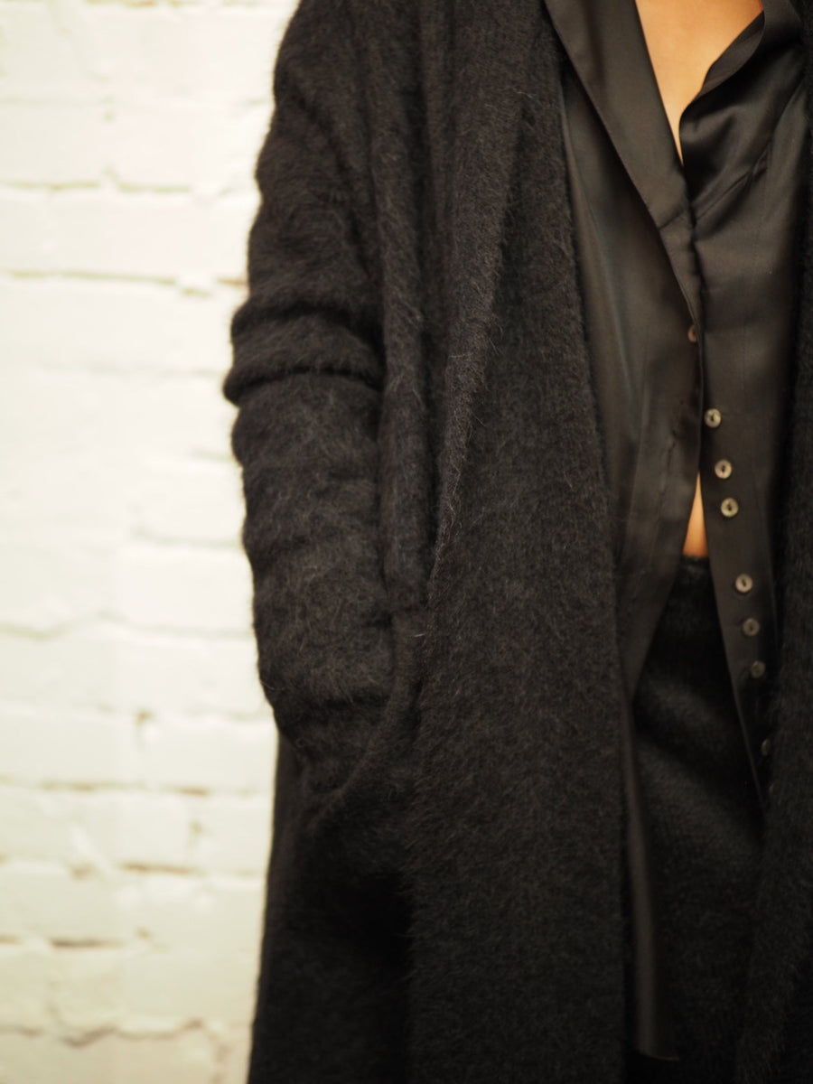 Shawl Collar Luxe Cardi (Alpaca) - Snow