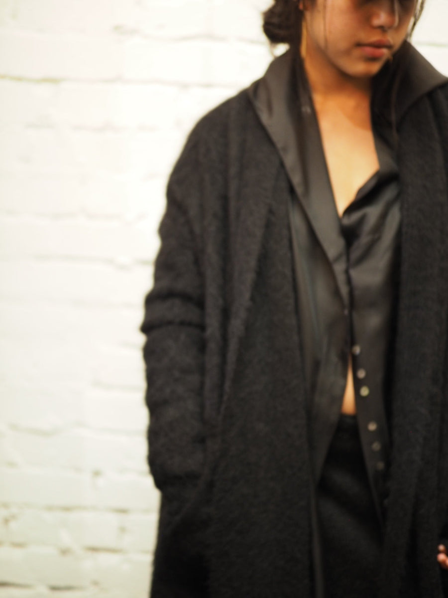 Shawl Collar Luxe Cardi (Alpaca) - Snow