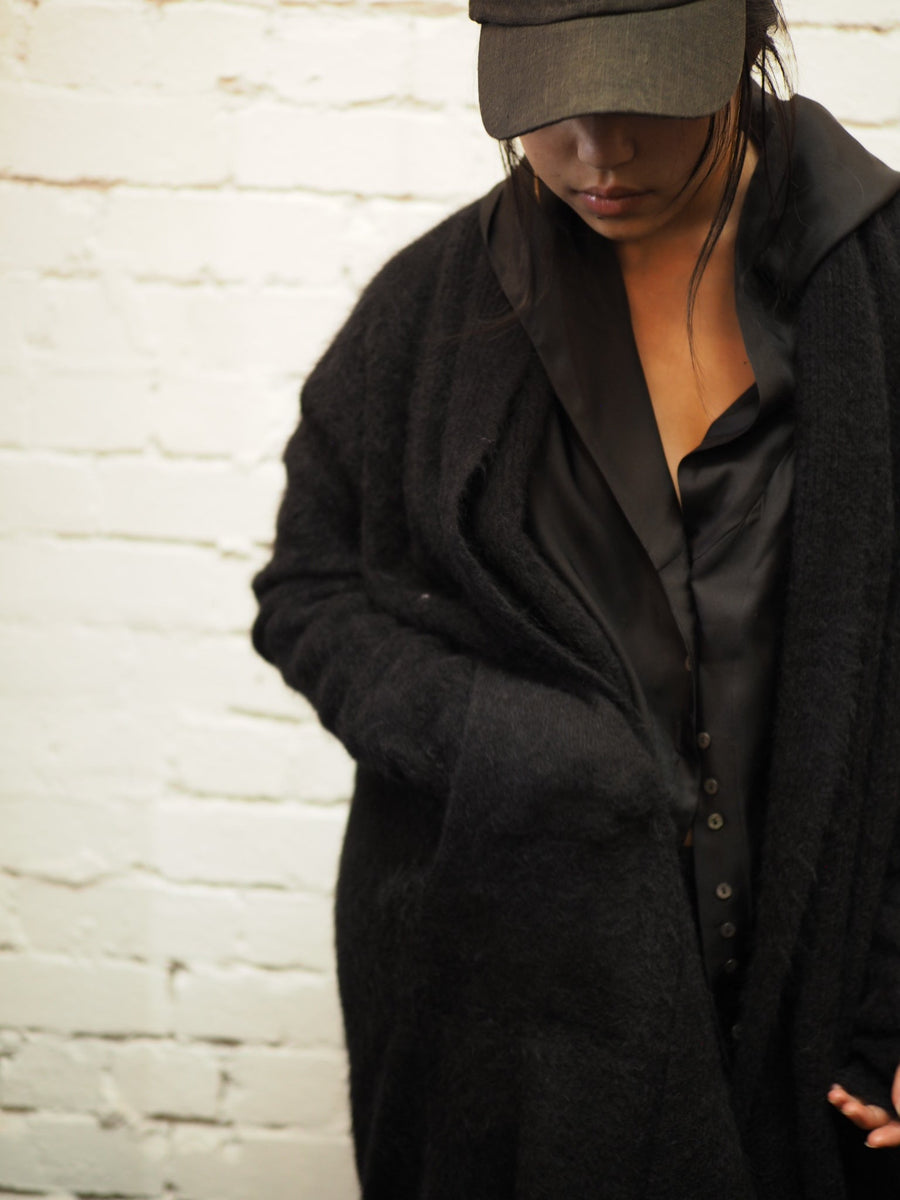 Shawl Collar Luxe Cardi (Alpaca) - Snow