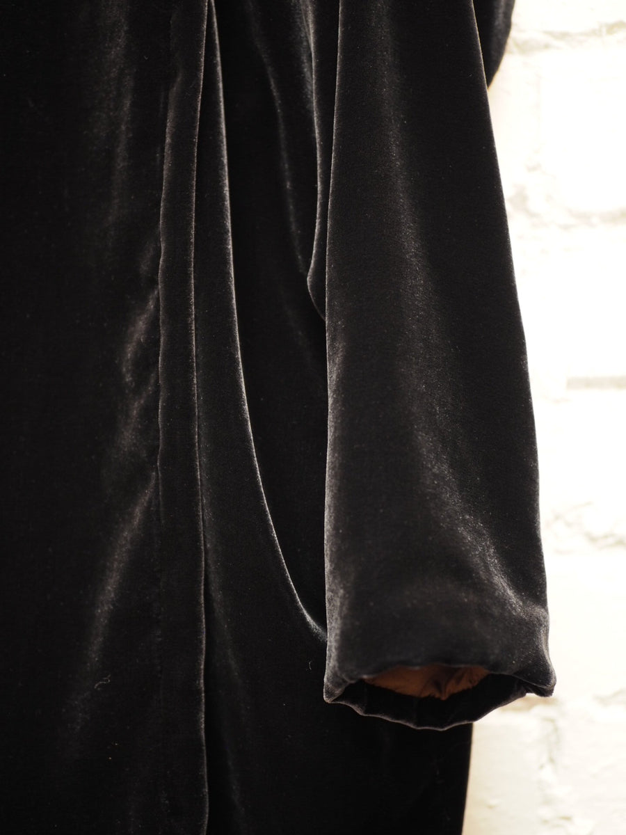 Cocoon Coat (Silk Velvet ) - Slate