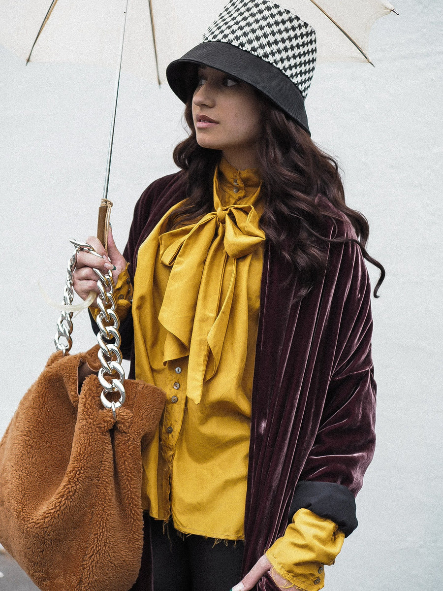 Cocoon Coat (Silk Velvet ) - Khaki Green