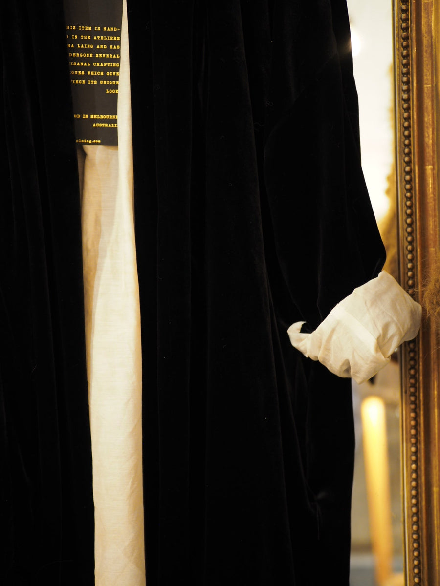 Cocoon Coat (Silk Velvet ) - Slate