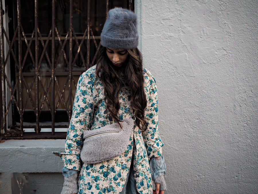 Long Line Tux Jacket - Floral, Acid Washed