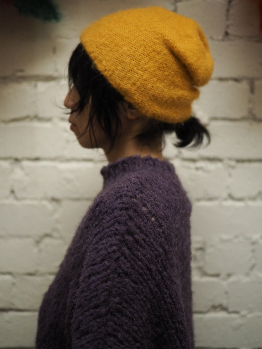 Luxe Knitted Beanie (Suri Alpaca) Black