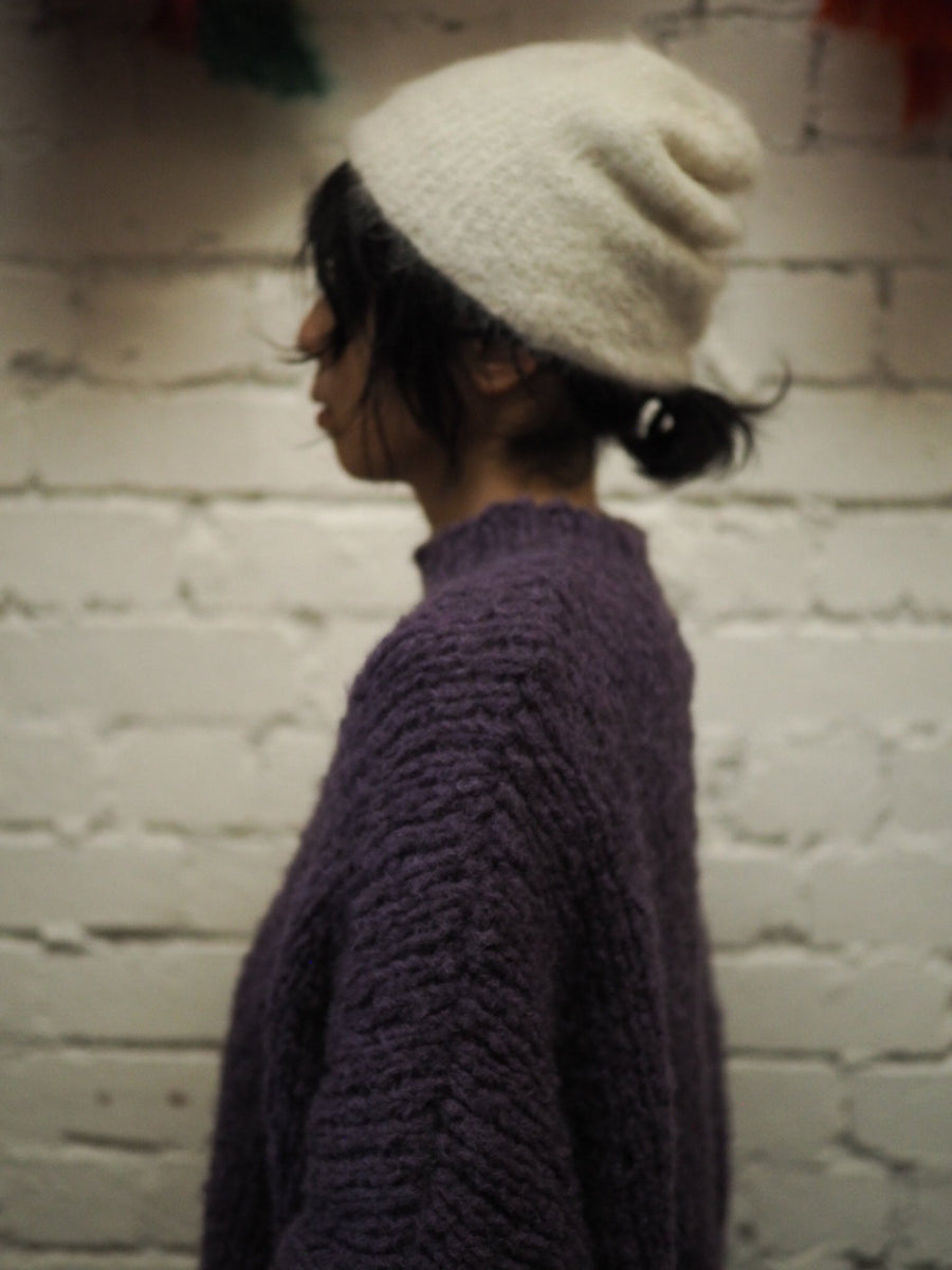 Luxe Knitted Beanie (Suri Alpaca) Camel