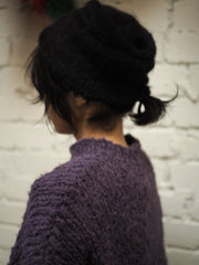 Luxe Knitted Beanie (Suri Alpaca) Black
