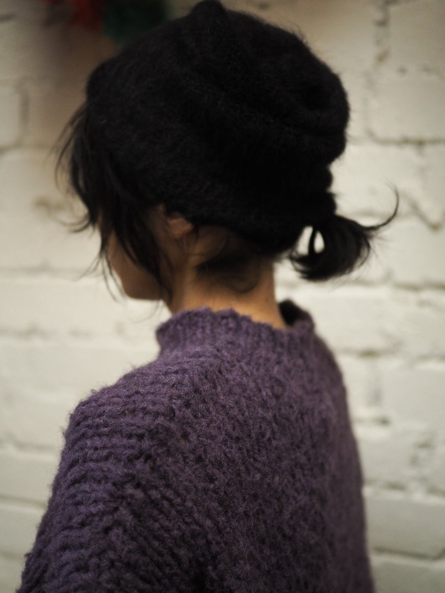 Luxe Knitted Beanie (Suri Alpaca) Red