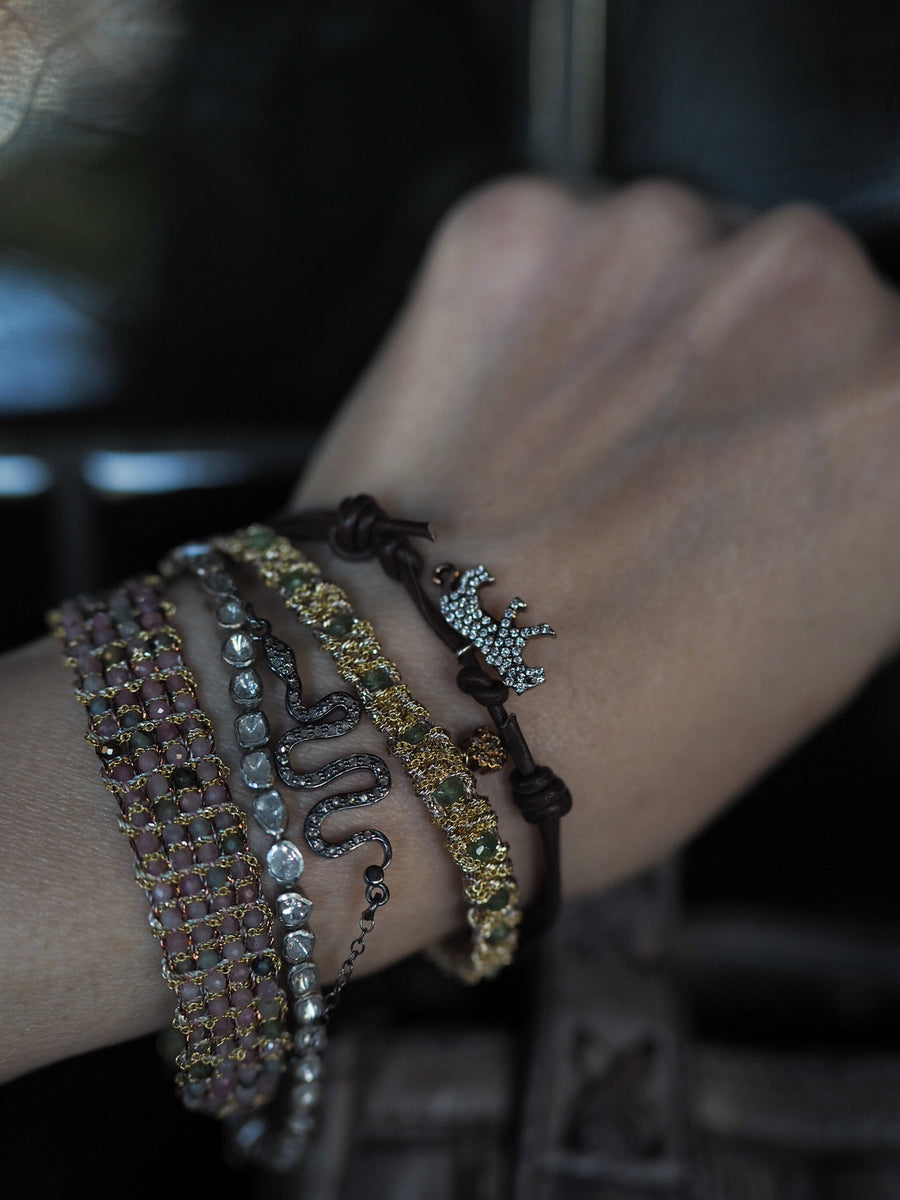 Sterling Silver Diamond Slice Bracelet
