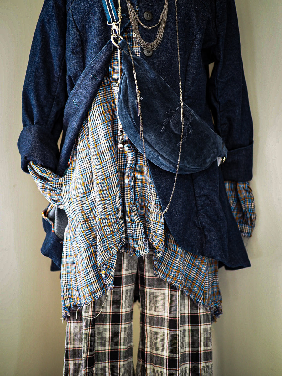 Culotte pants - linen tartan check