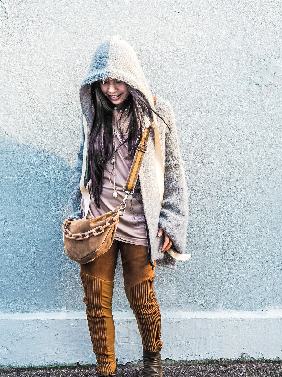 Pin-Tuck Leggings (Suede) Mocca