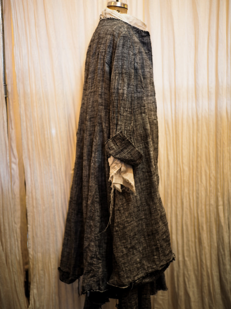 Maxi riding coat (Linen) - Herringbone