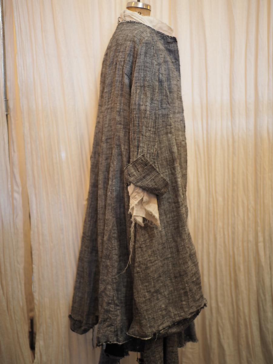 Maxi riding coat (Linen) - Herringbone