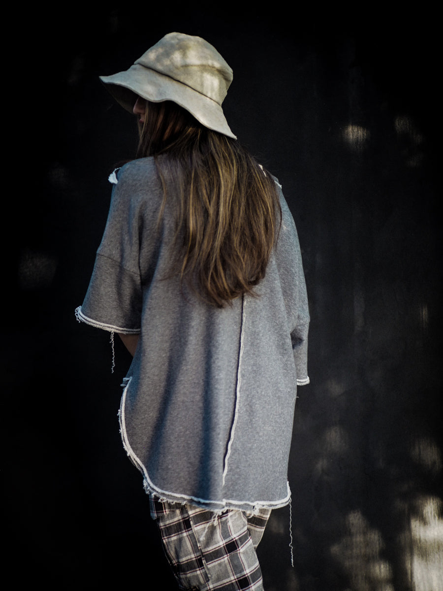 Spliced sweat Top - (Organic Cotton) Oatmeal