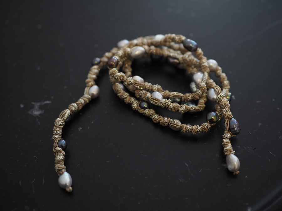 Mela pearl wrap serpentine necklace