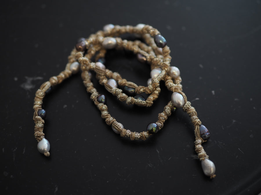 Mela pearl wrap serpentine necklace