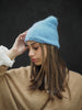 Luxe Knitted Beanie (Suri Alpaca) Blue