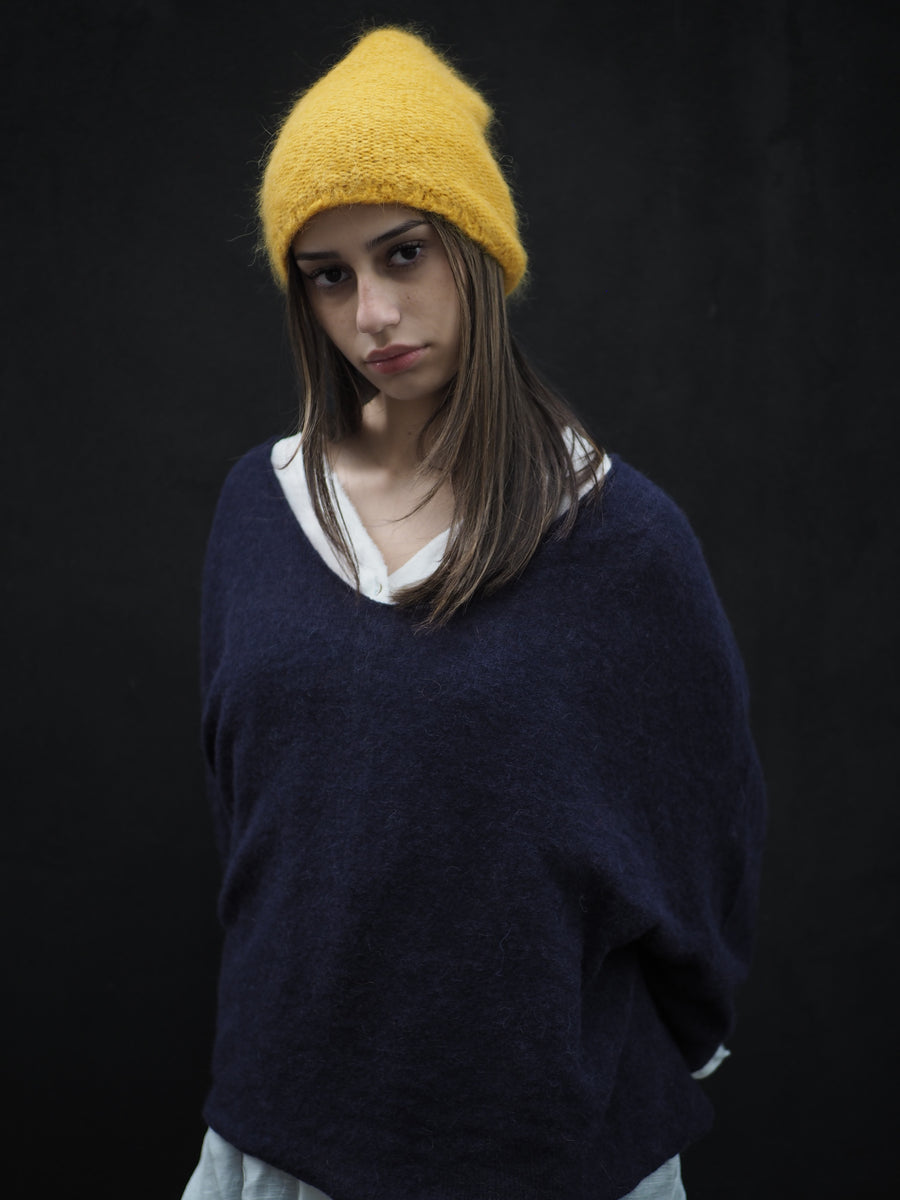 Luxe Knitted Beanie (Suri Alpaca) Buttercup