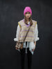 Knitted Stripe V Neck Vest (Alpaca) - Lilac