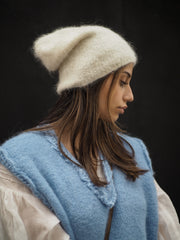 Luxe Knitted Beanie (Suri Alpaca) Snow
