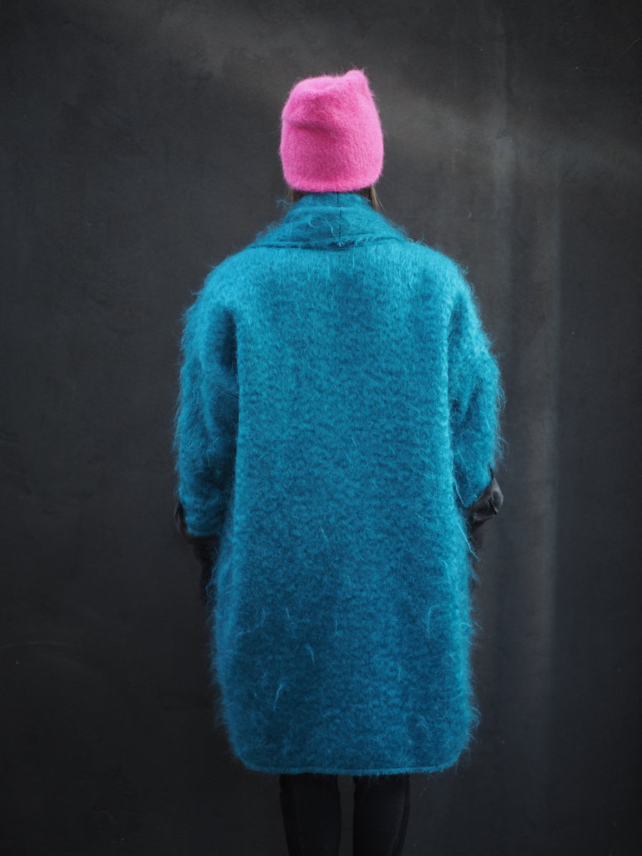 Cocoon Coat (Mohair) - Kingfisher