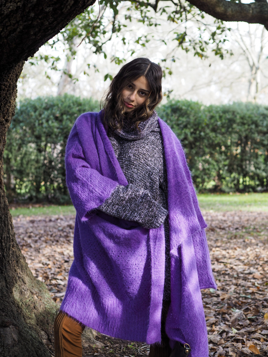 Luxe Light Weight kimono Cardi (Alpaca) - Violet