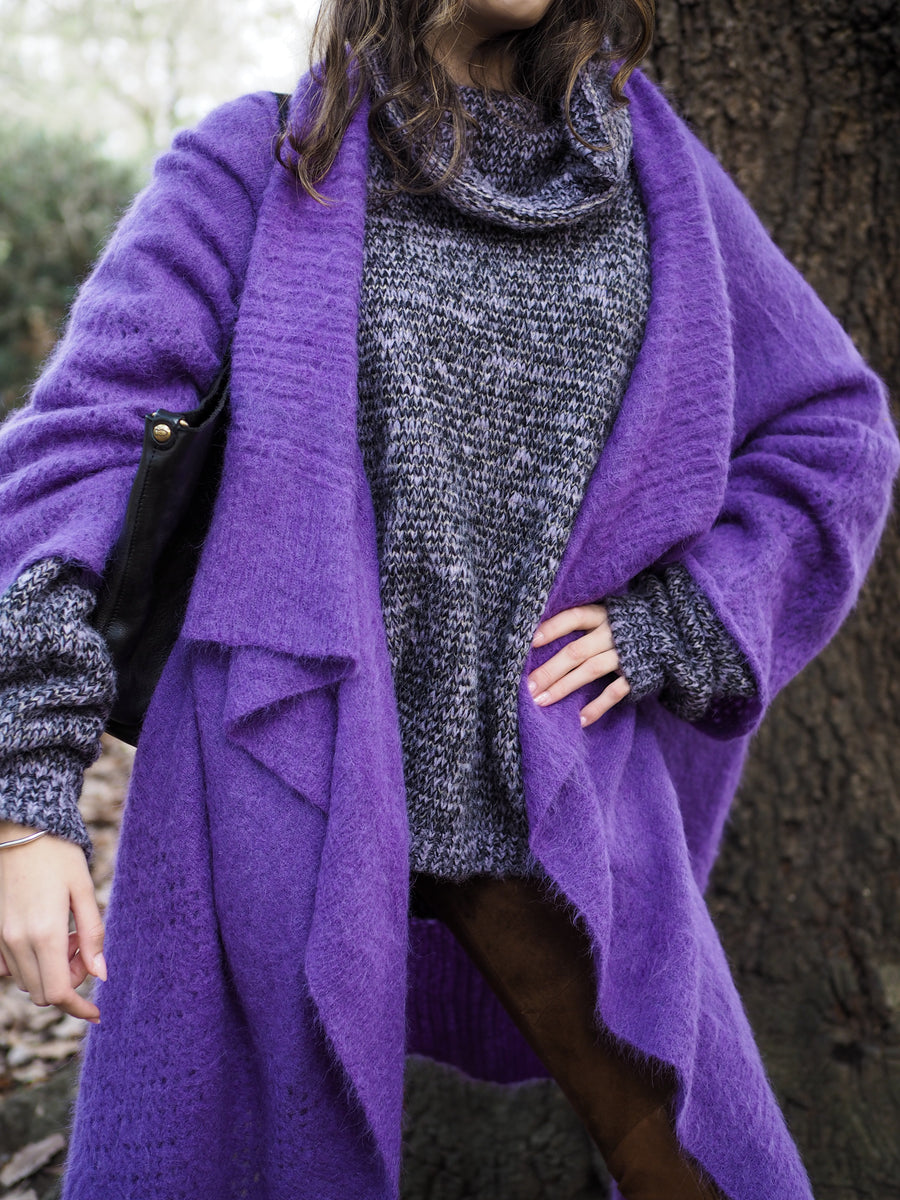 Luxe Light Weight kimono Cardi (Alpaca) - Violet