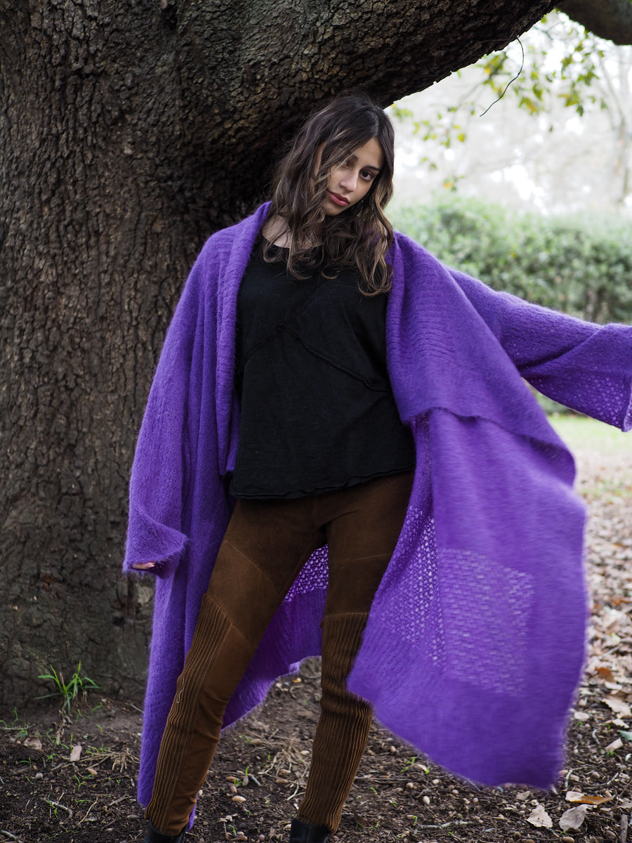Luxe Light Weight kimono Cardi (Alpaca) - Violet